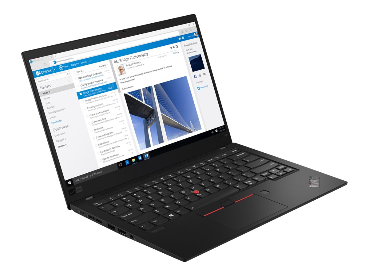 Lenovo ThinkPad X1 Carbon 7th Gen, angled view
