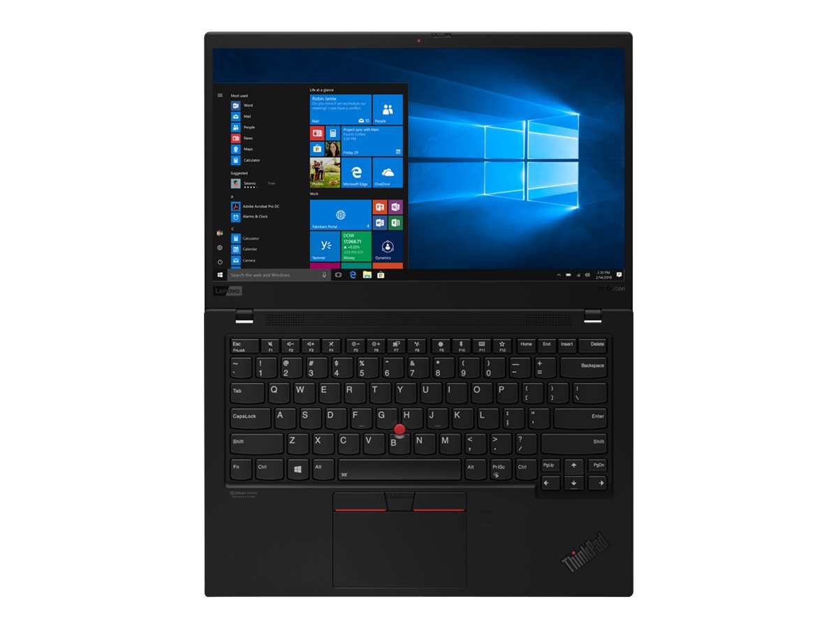 Lenovo ThinkPad X1 Carbon 7th Gen, keyboard, top view
