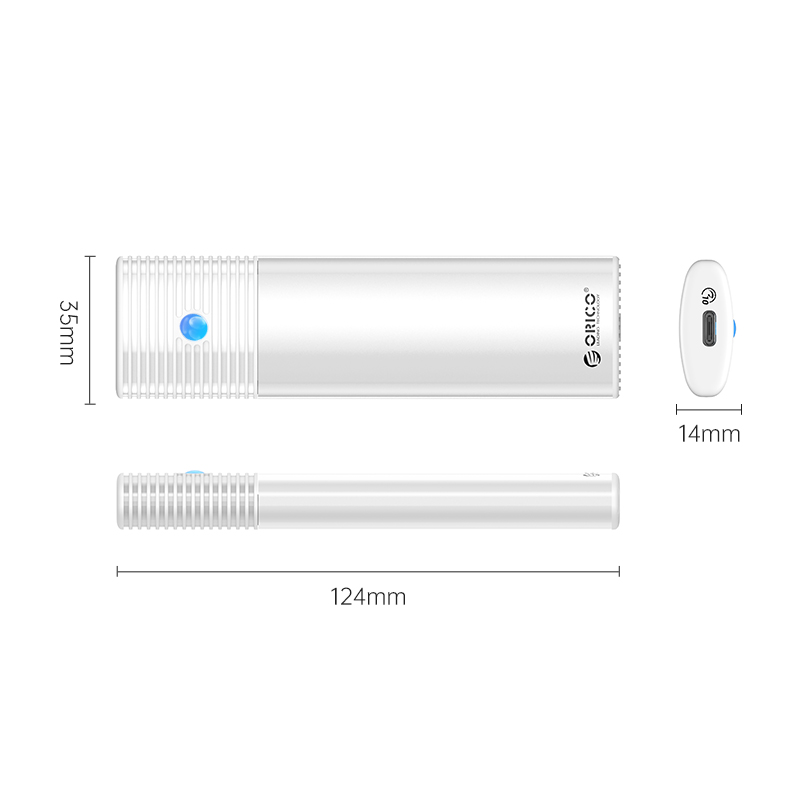 ORICO M.2 SSD enclosure, white, dimensions