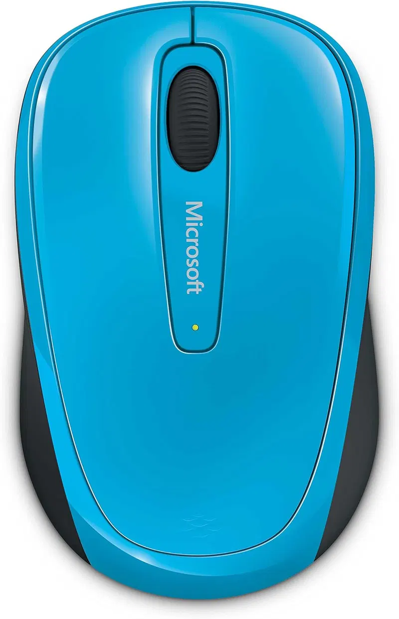 Microsoft Wireless Mobile Mouse 3500, cyan blue, top view