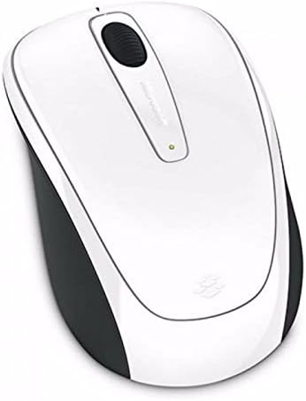 Microsoft Wireless Mobile Mouse 3500, gloss white, angled top view